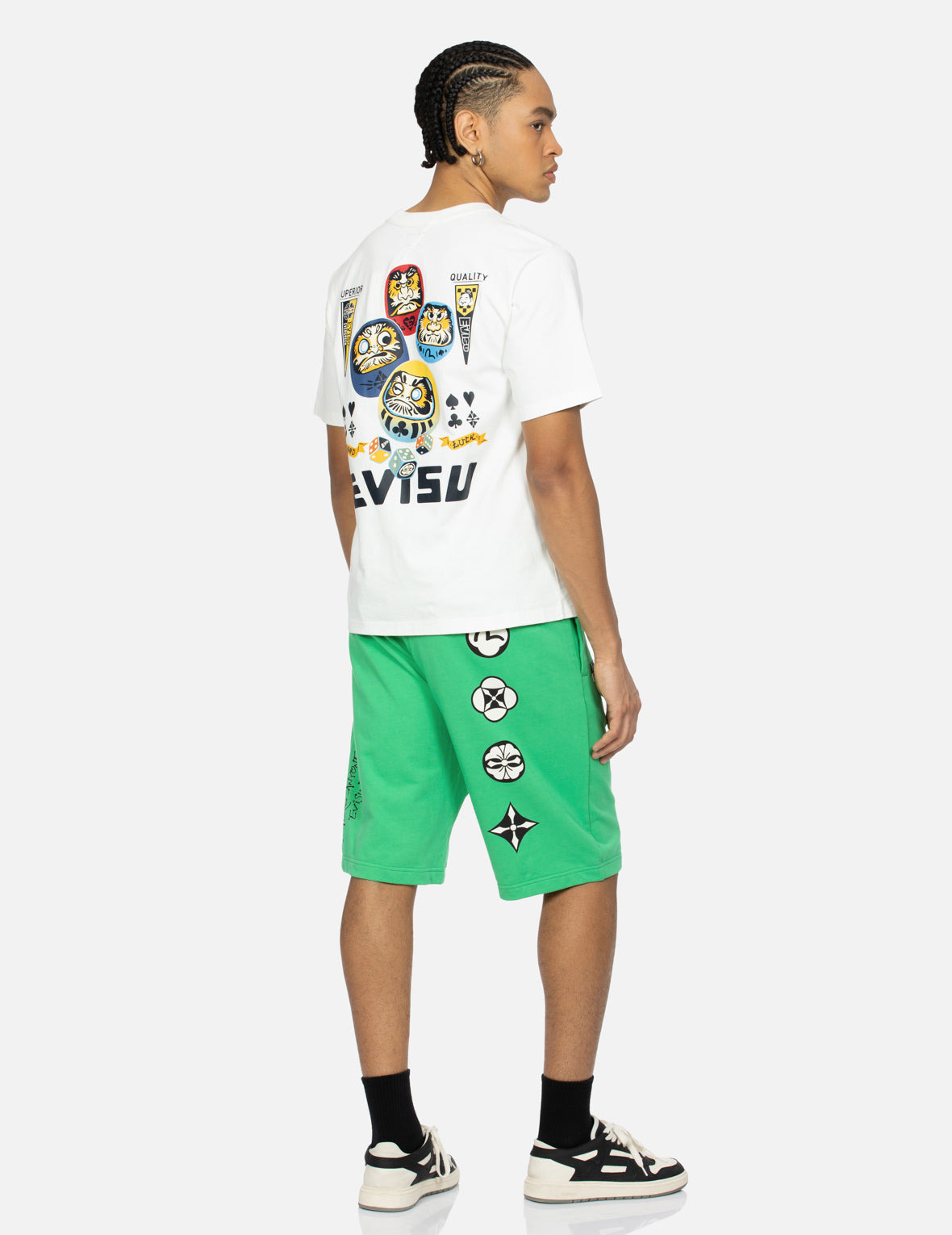 KAMON PRINT REGULAR FIT SWEAT SHORTS - 3