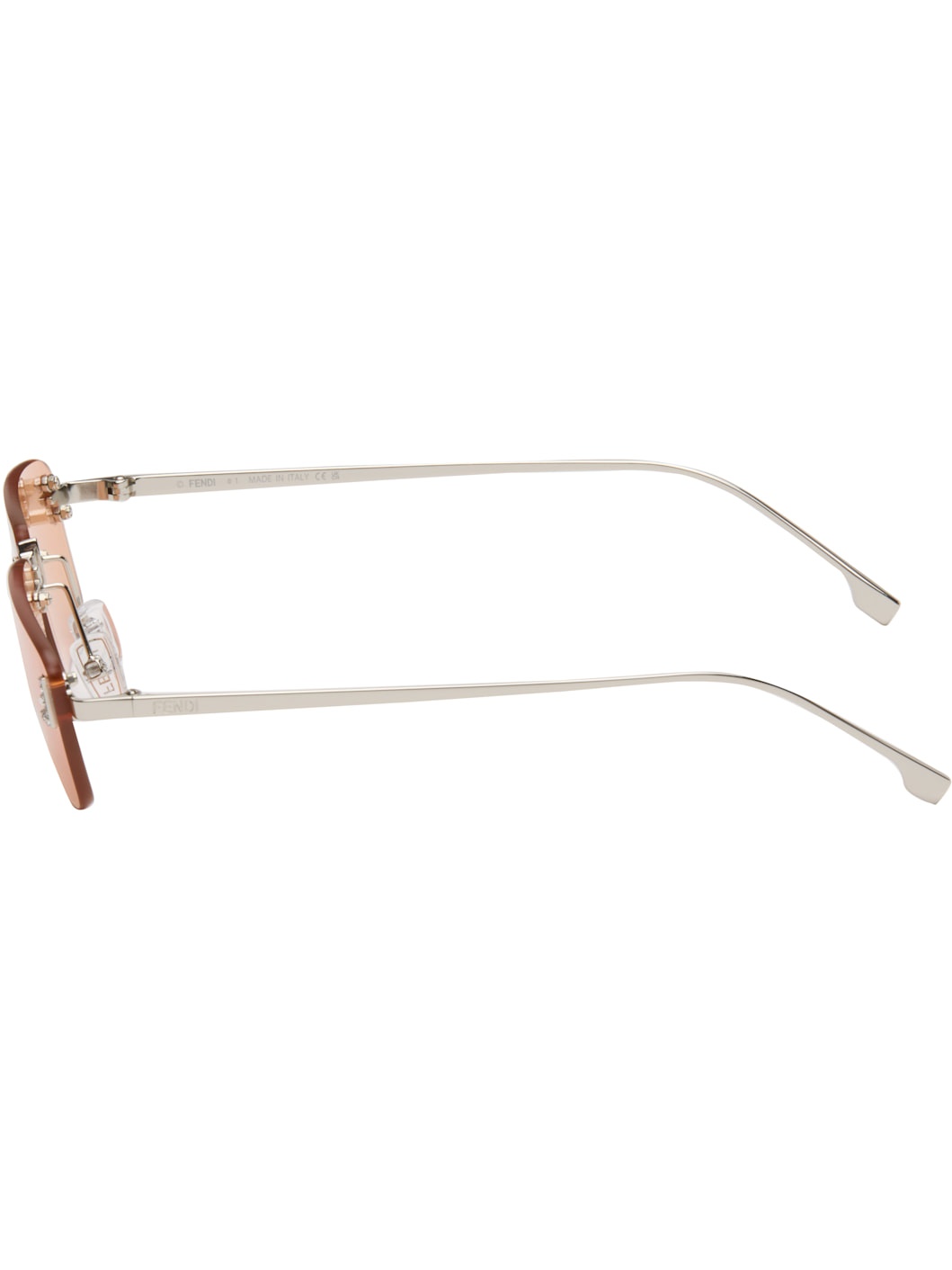 Silver & Orange 'Fendi First' Crystal Sunglasses - 3