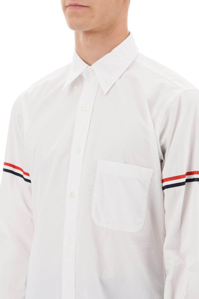 Thom Browne POPLIN BUTTON-DOWN SHIRT WITH RWB ARMBANDS outlook