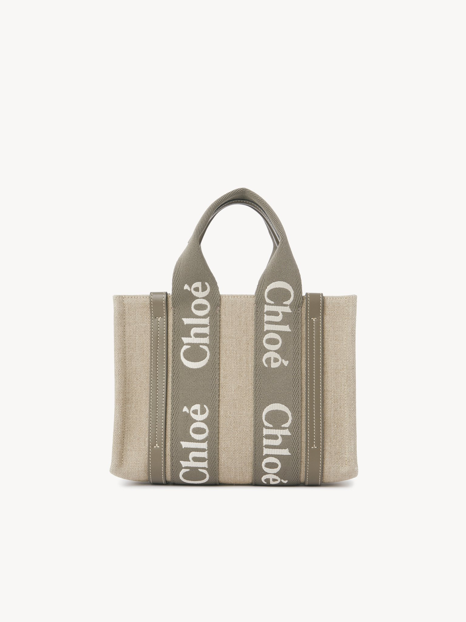 SMALL WOODY TOTE BAG IN LINEN - 4