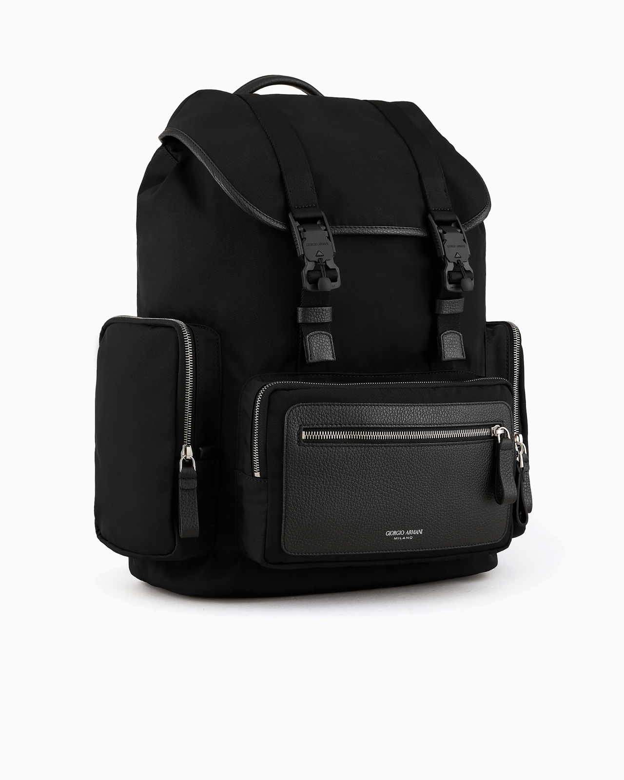 RECYCLED-NYLON AND PEBBLED-LEATHER BACKPACK ASV - 2