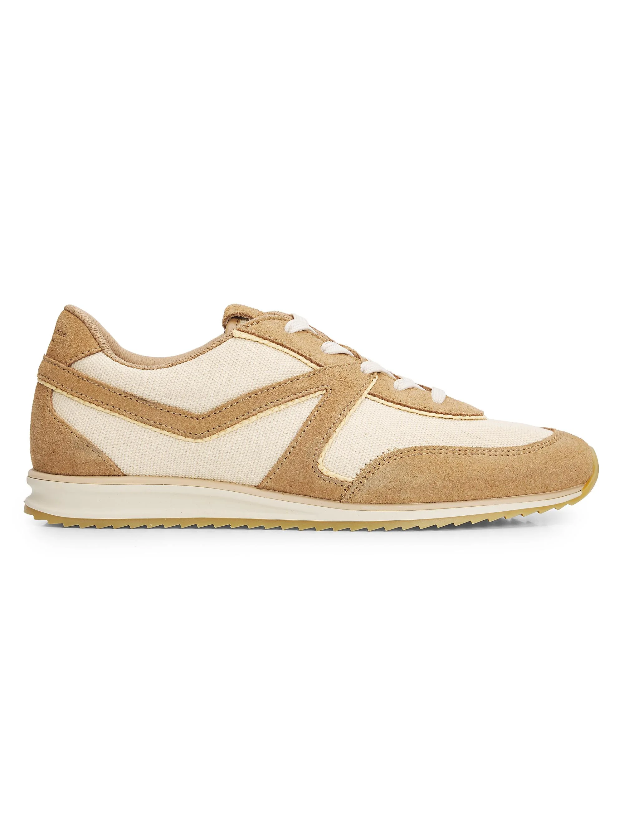 Women's Retro Trainer 20MM Mesh Suede Sneakers - Tan Canvas - 1