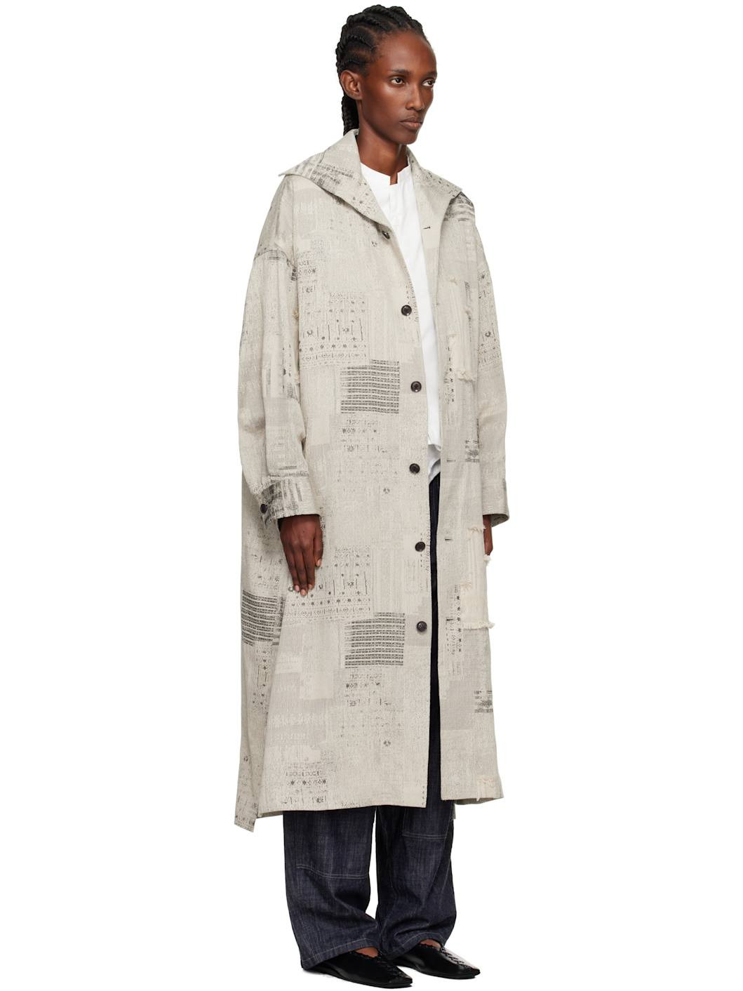 Beige U-Stand D Big Coat - 2
