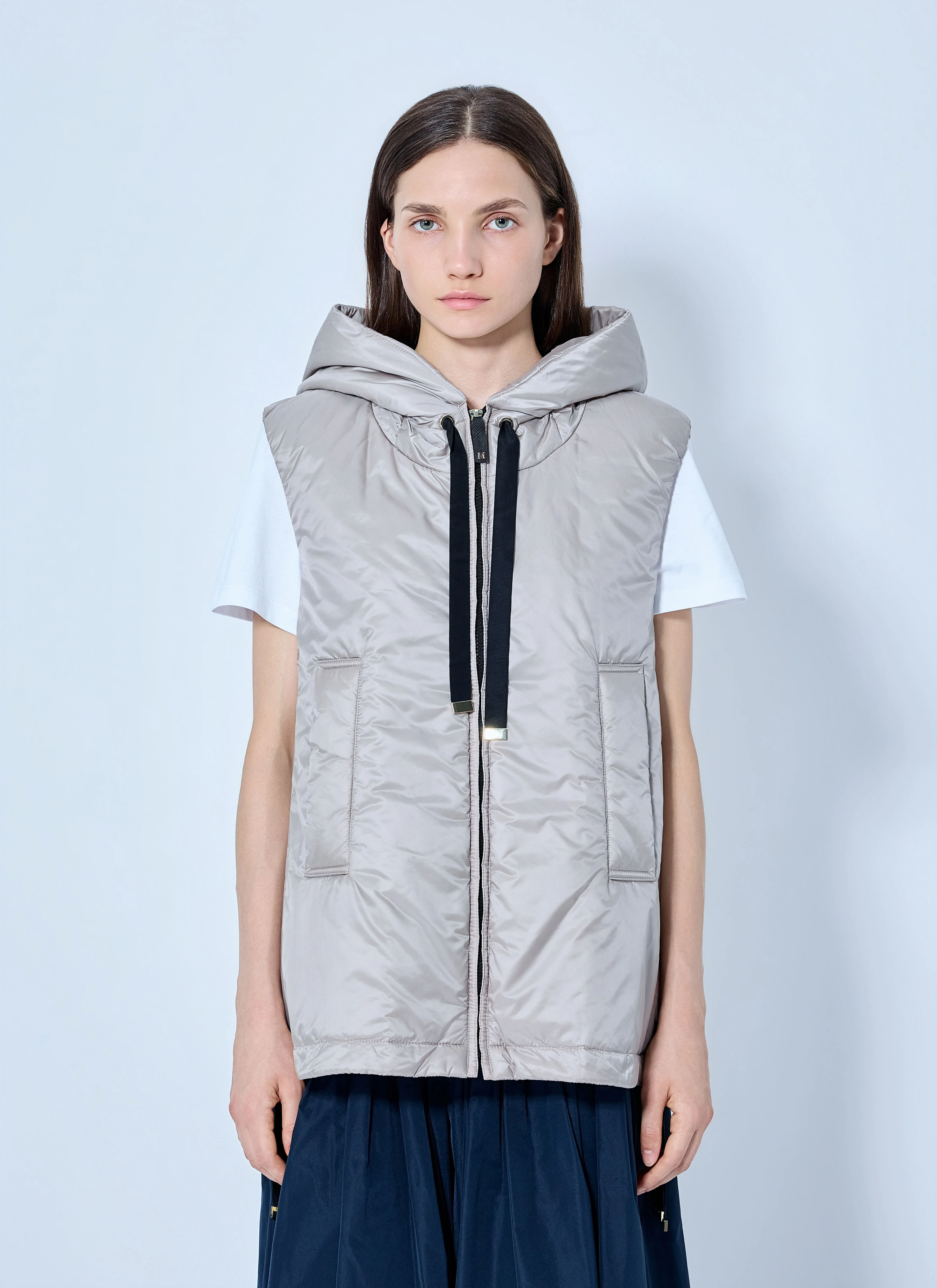 Hooded Zip-Up Vest - 1