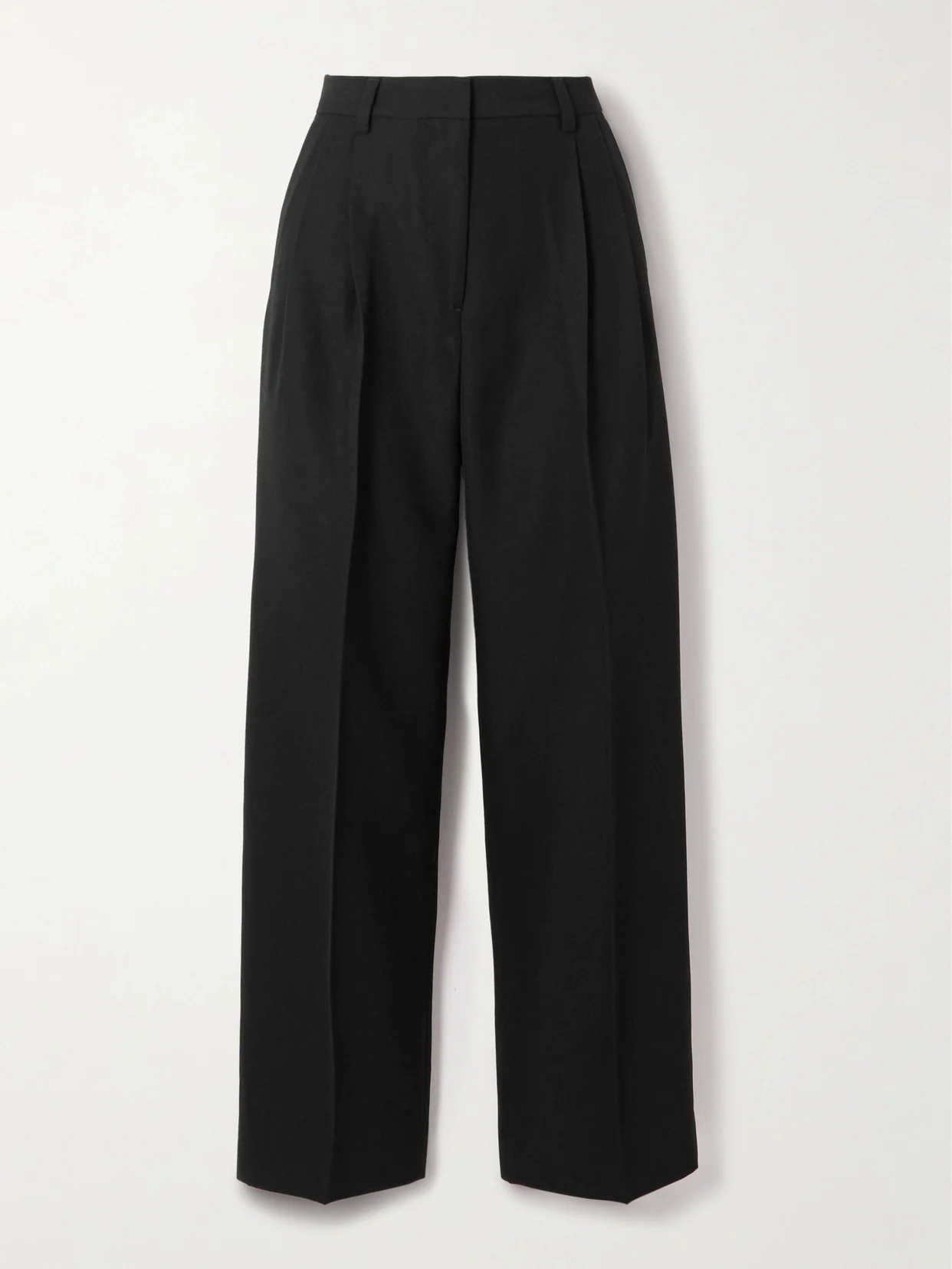 Pleated Wool Wide-leg Trousers - 1