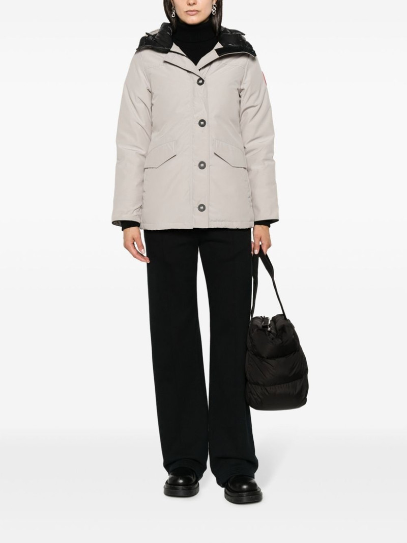 Canada Goose logo-patch hooded down coat outlook