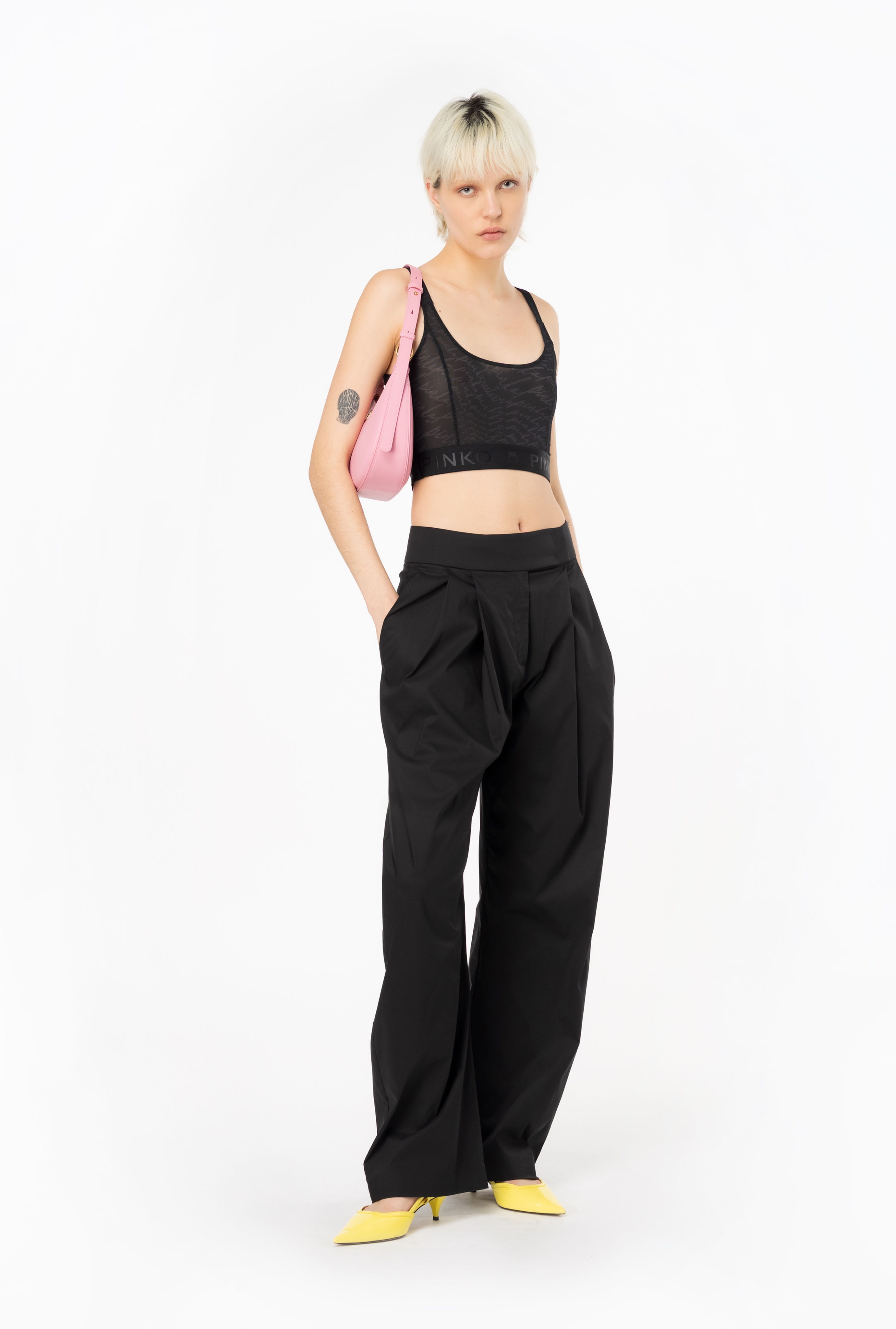 WIDE-LEG TECHNICAL POPLIN TROUSERS - 2