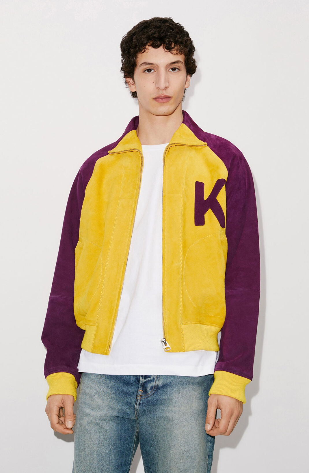 'KENZO Elephant' suede varsity jacket - 5
