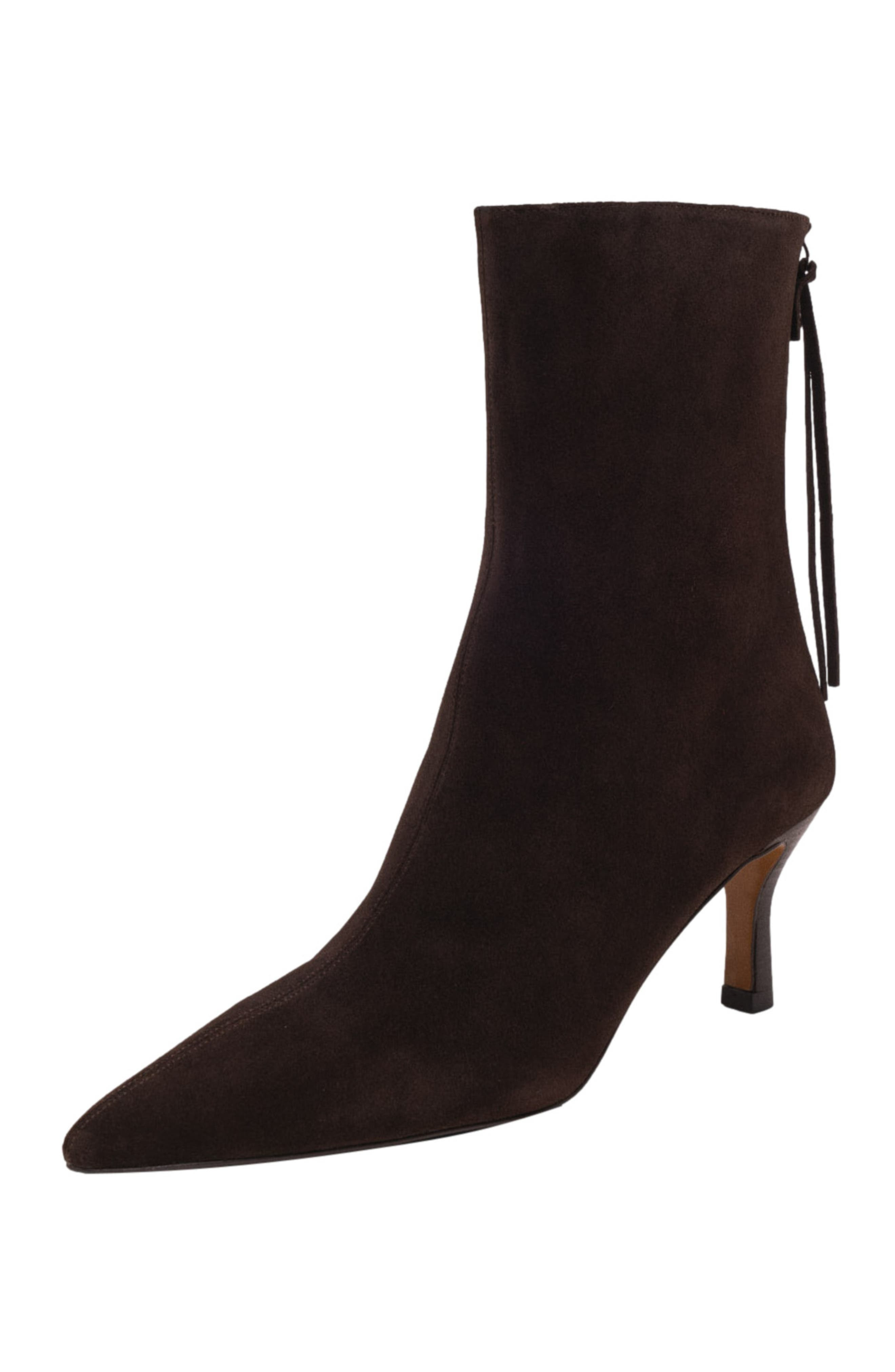 maje Zipped suede ankle boots in Dark Brown at Nordstrom - 5