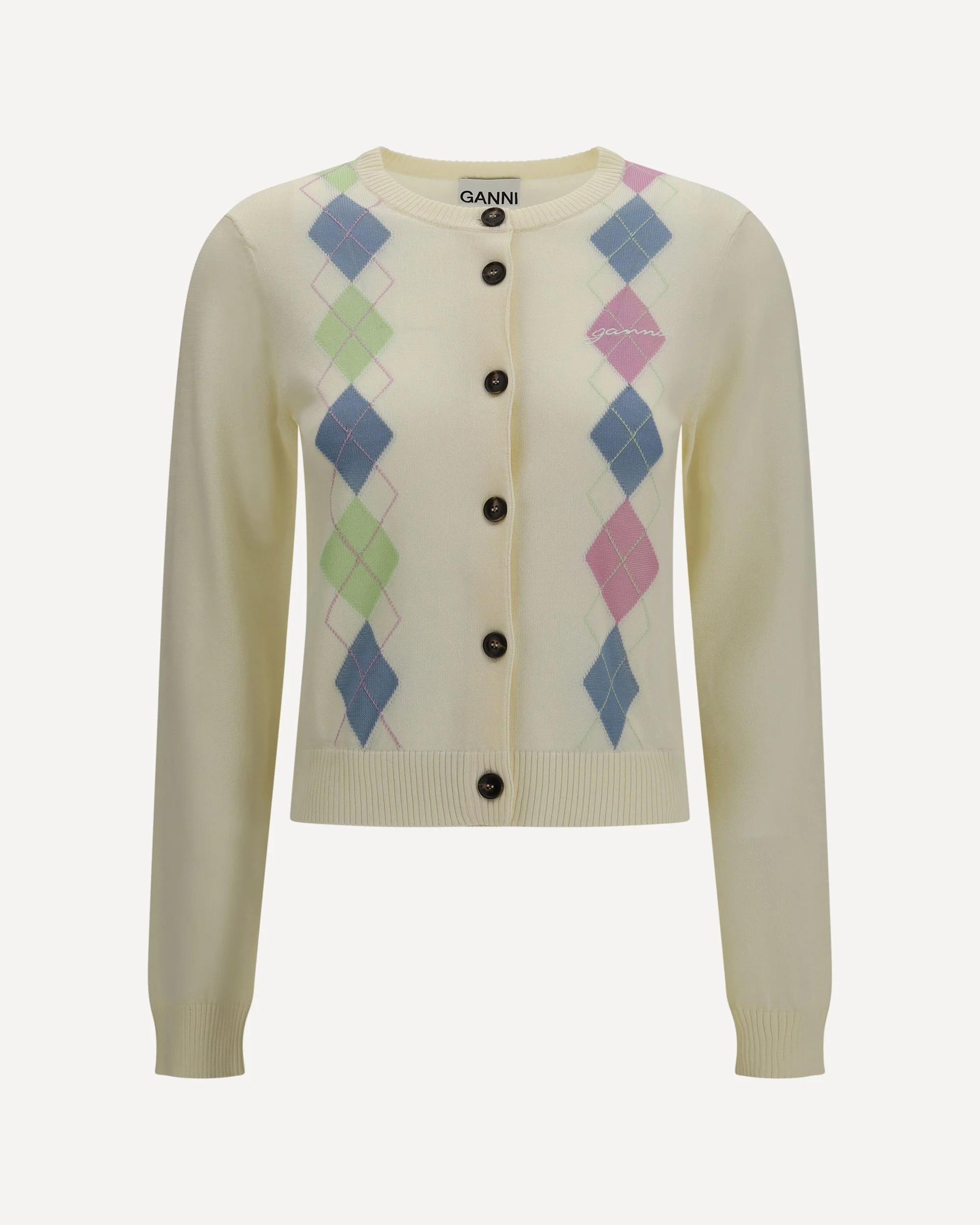 Diamond-pattern Cardigan - 1