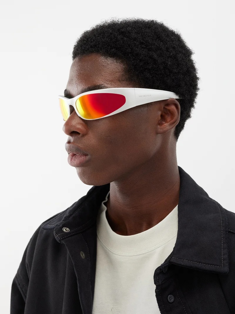 【BALENCIAGA】 REVERSE XPANDER Reverse Xpander oval sunglasses in black - Balenciaga