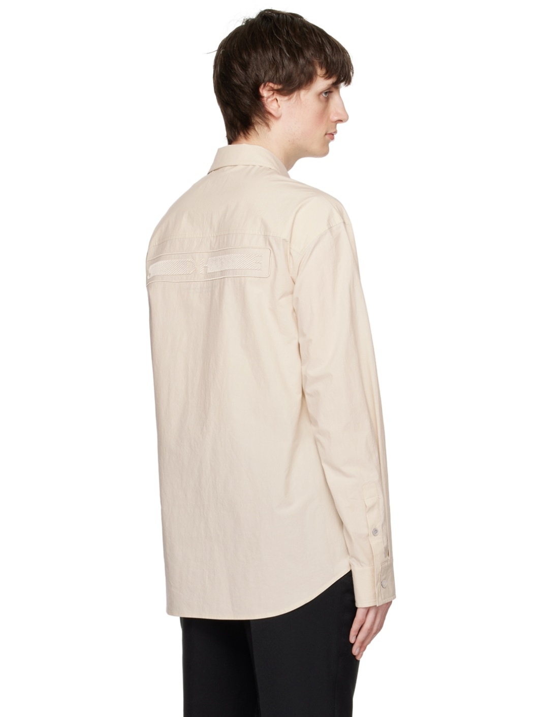 Beige Embroidered Shirt - 3