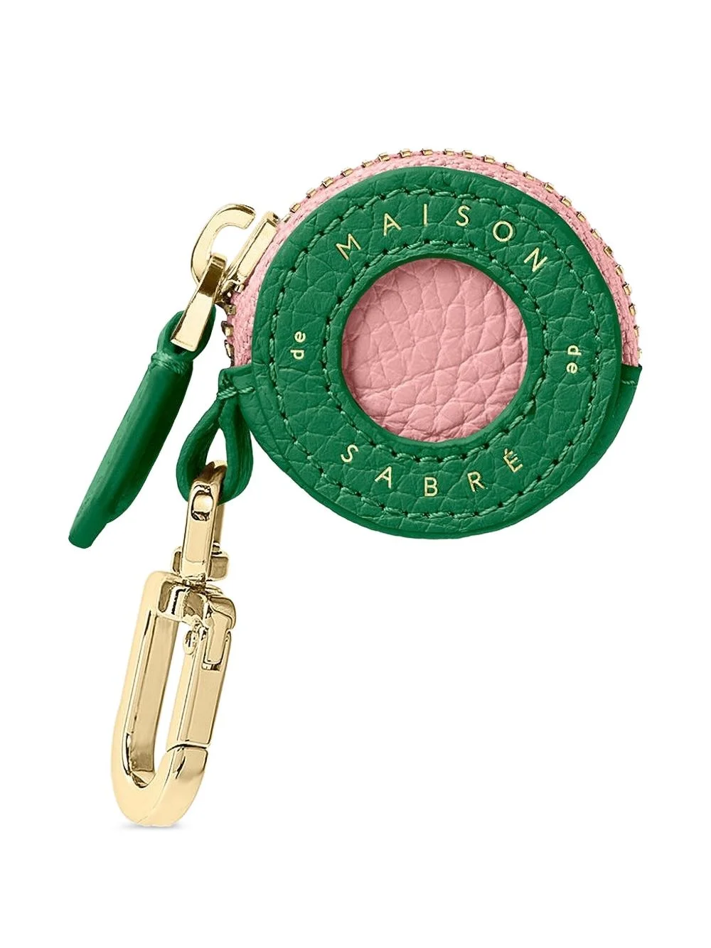 zipped leather airtag charm - 1
