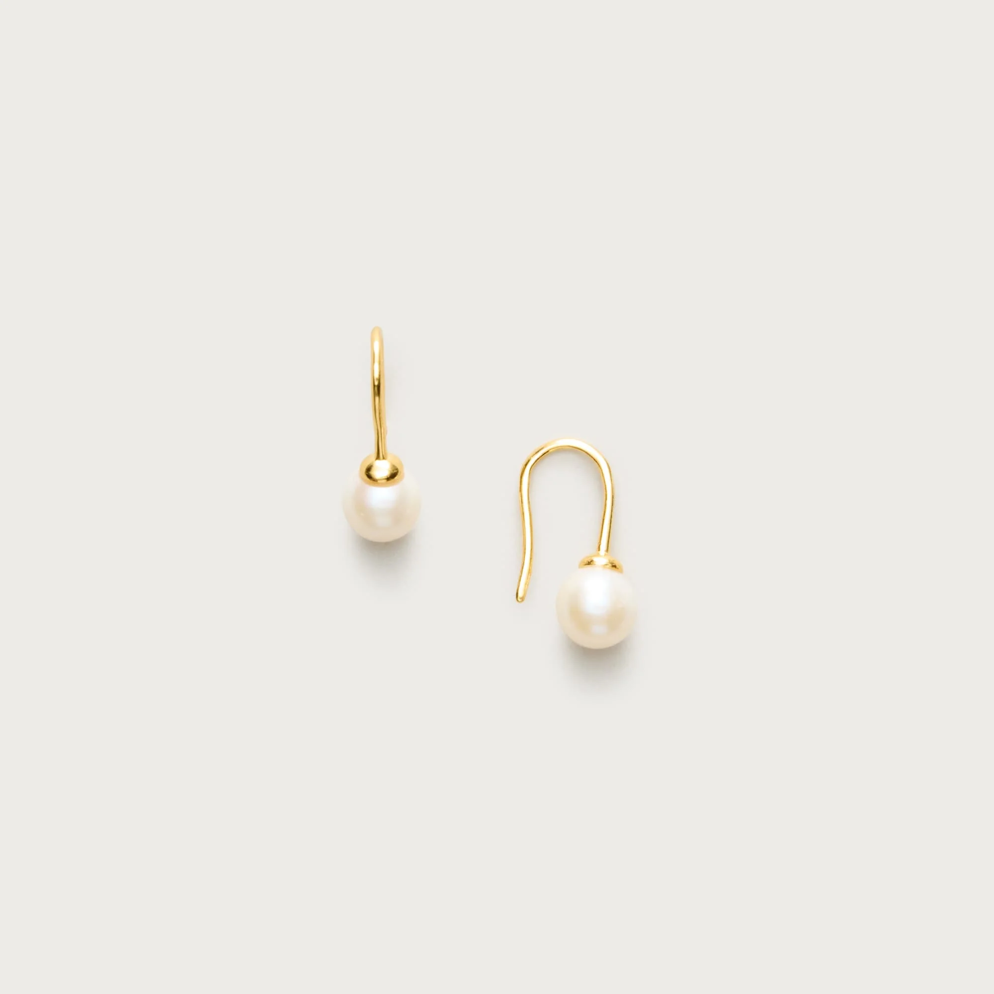 18k gold vermeil freshwater pearl earrings - 1