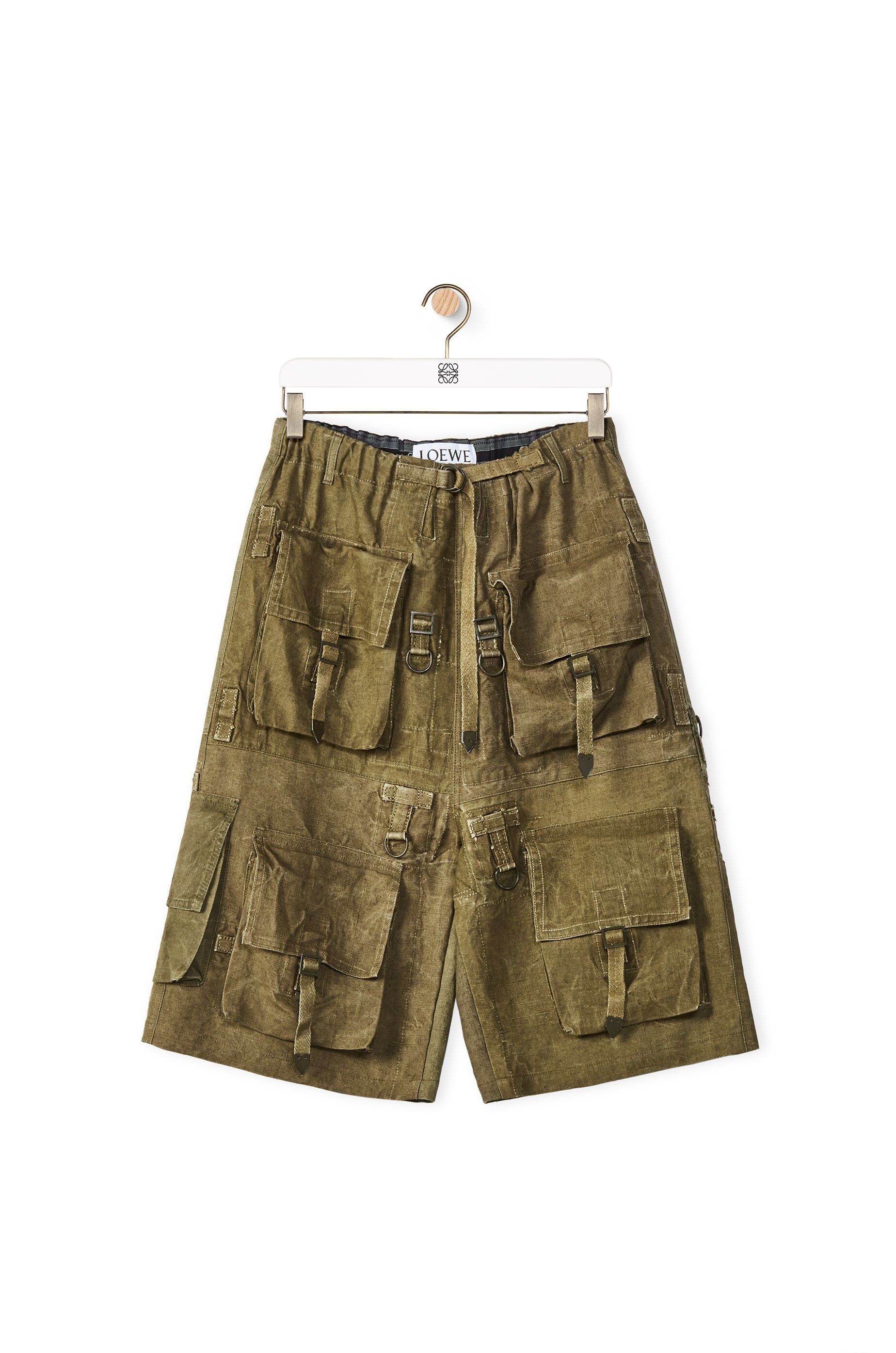 Multi-pocket bermuda shorts in cotton and linen - 1