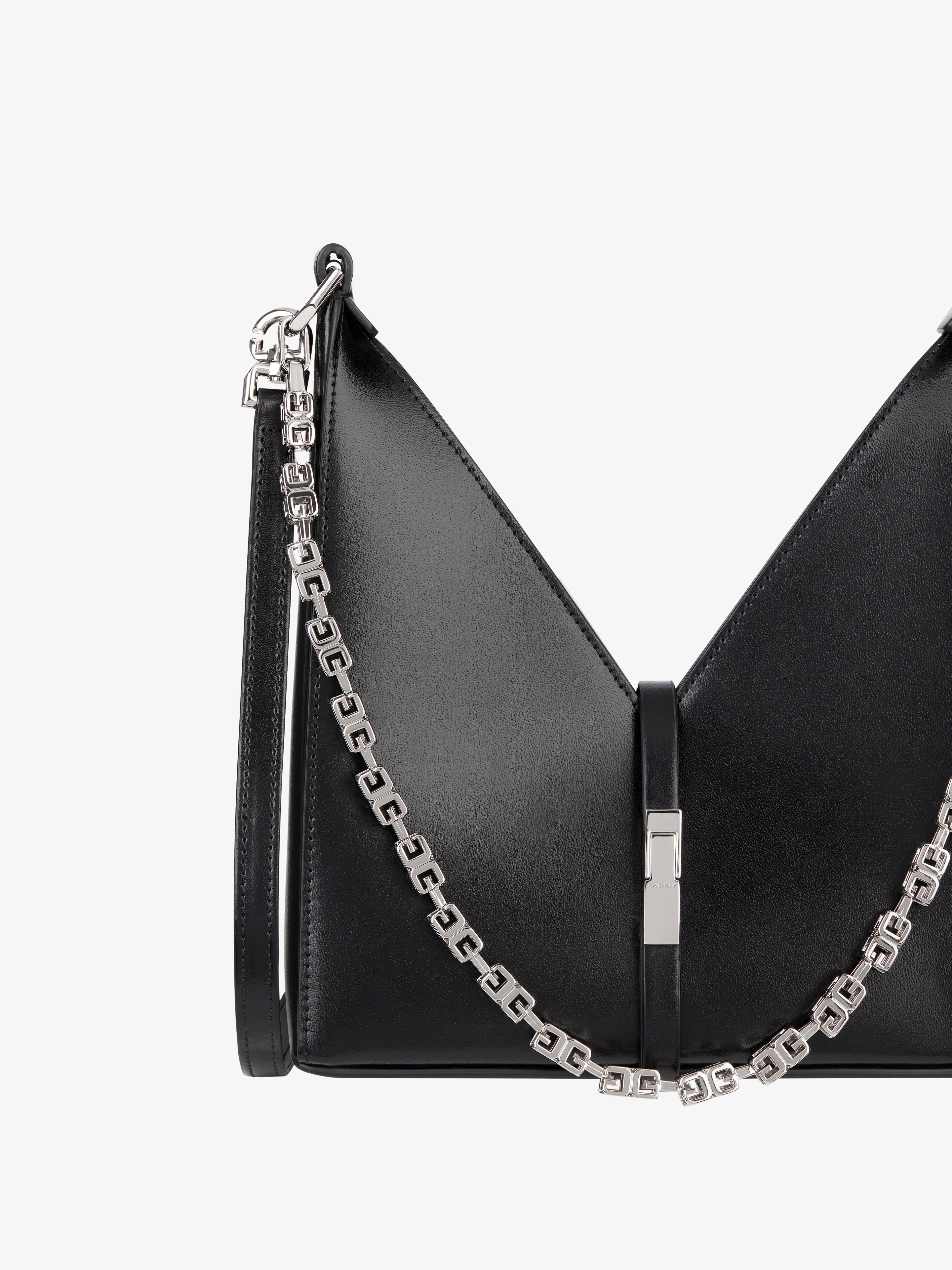 MINI CUT OUT BAG IN BOX LEATHER WITH CHAIN - 7