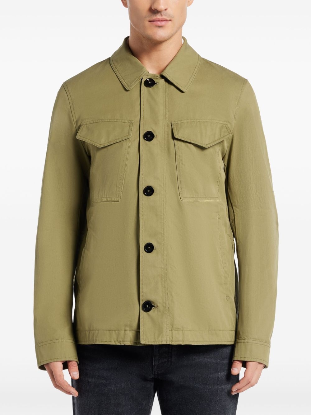 patch pockets shirt-jacket - 3