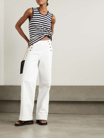FRAME + NET SUSTAIN Sailor embellished high-rise wide-leg jeans outlook