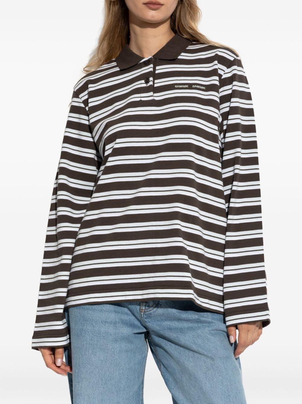 Sandover striped long-sleeve polo shirt - 3