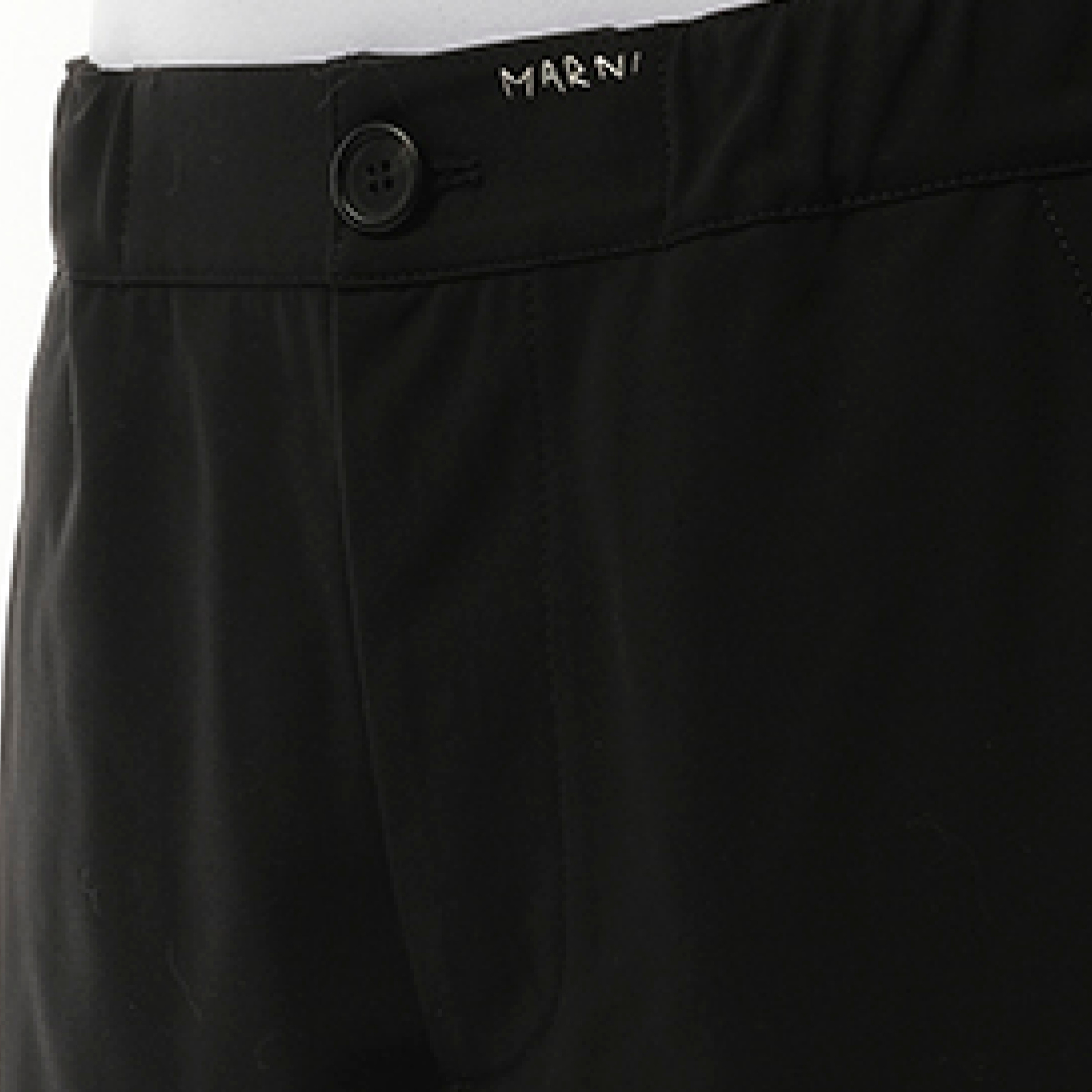 Straight Fit Light Wool Trouser in Black - 3