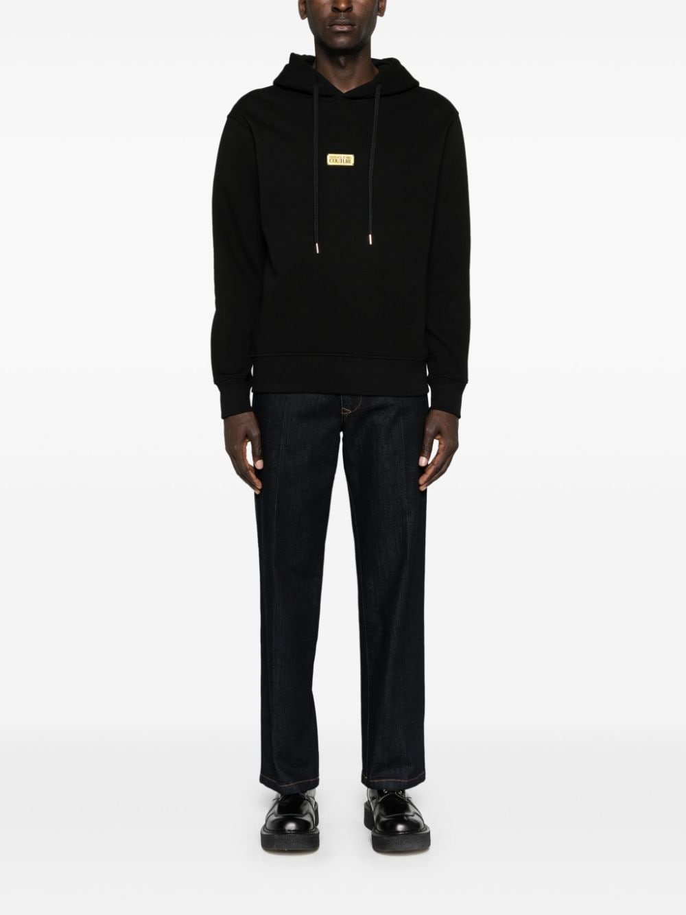 logo-plaque cotton hoodie - 2