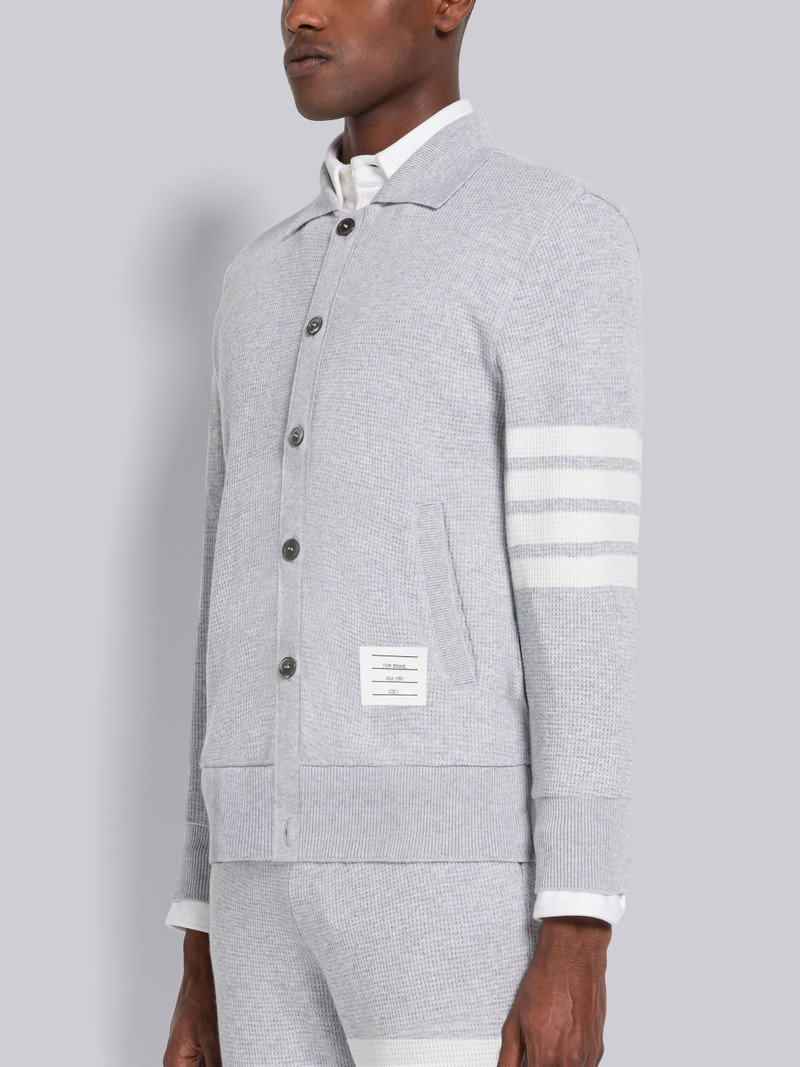 Thom Browne Cashmere Waffle 4-Bar Cardigan Jacket outlook