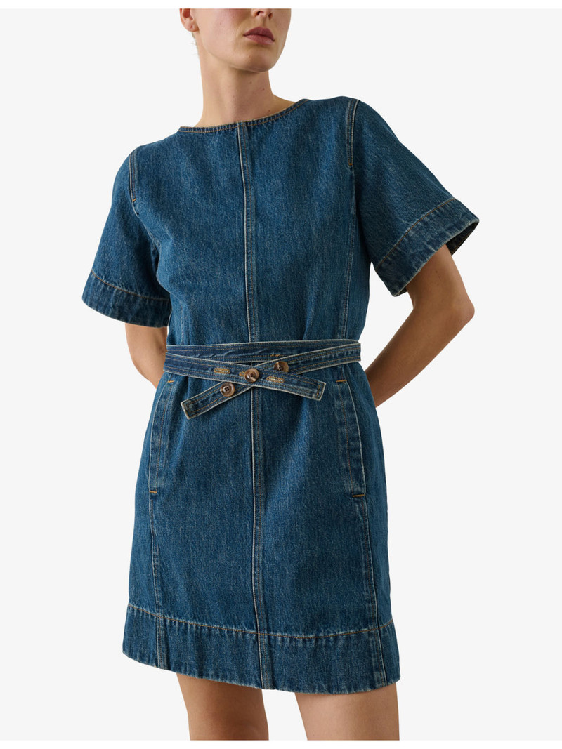 Eclair Belted Denim Mini Dress 3