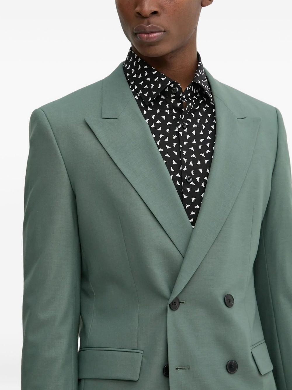 peak-lapel double-breasted blazer - 3