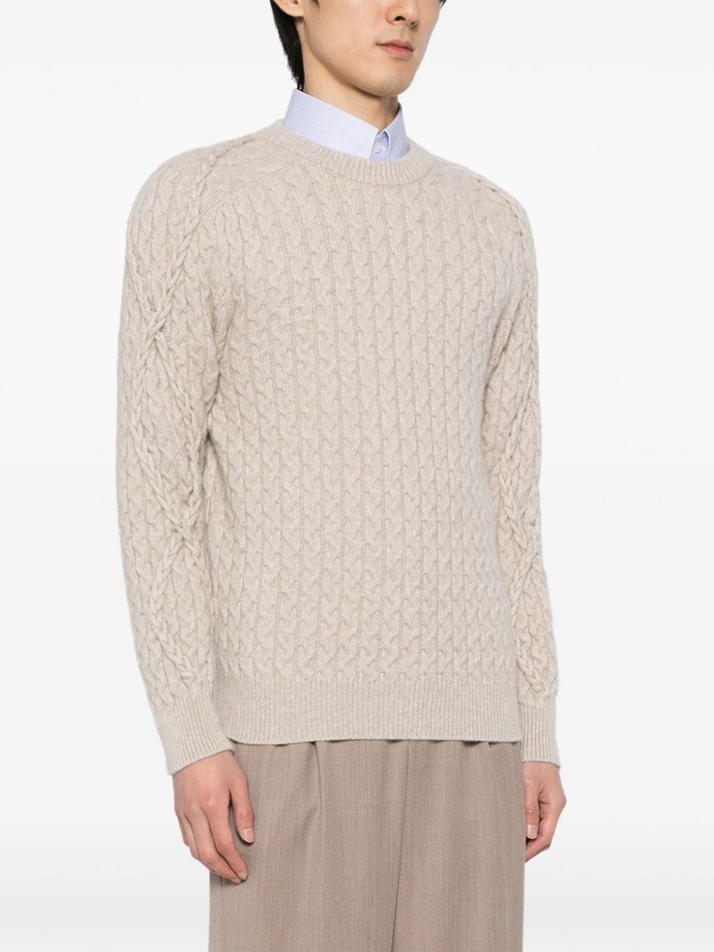 CREW-NECK CABLE-KNIT JUMPER - 3