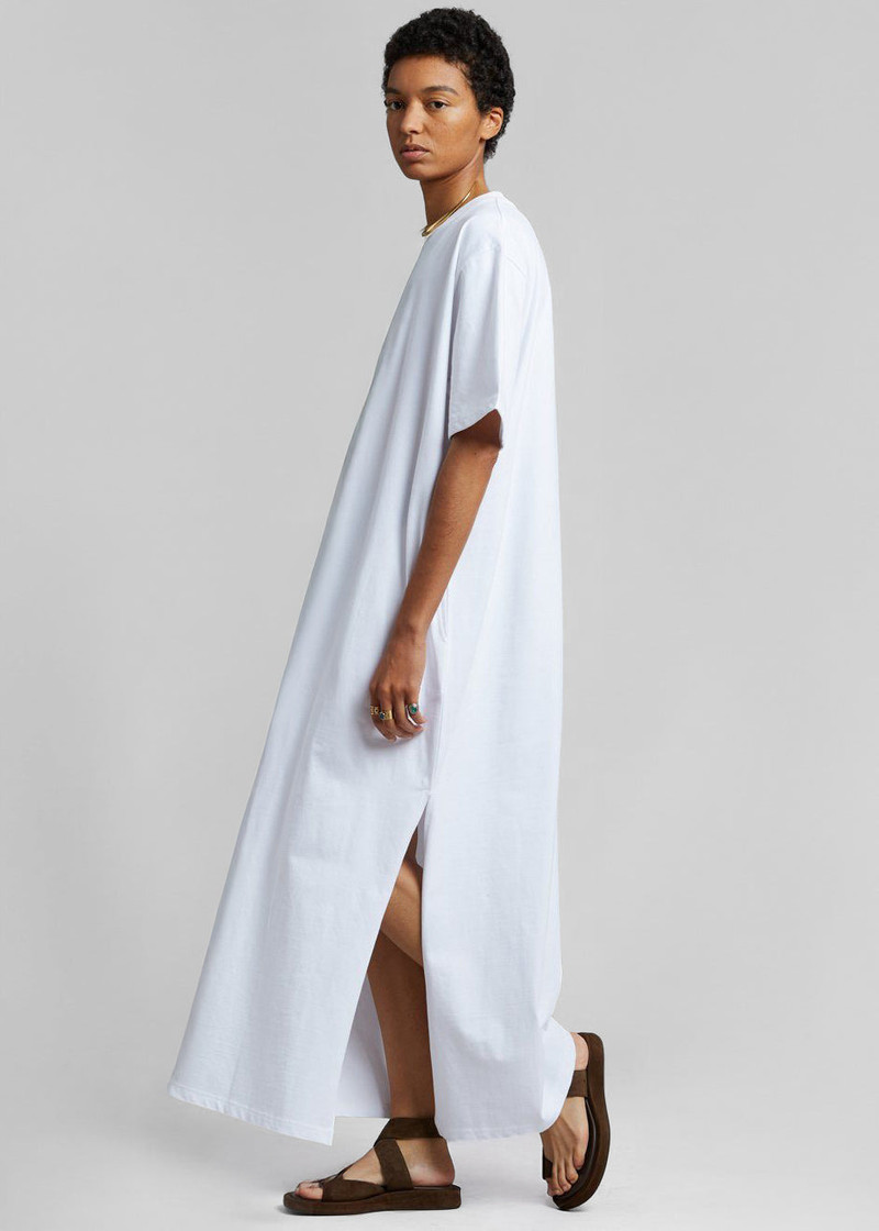 Lou Oversized Tee Dress - Optic White 7