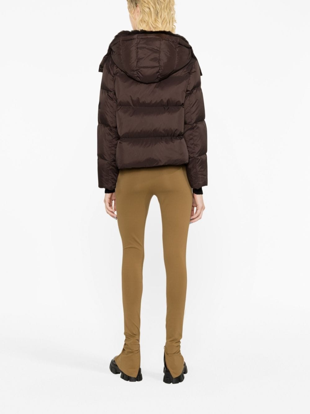 hooded quilted down jacket - 3