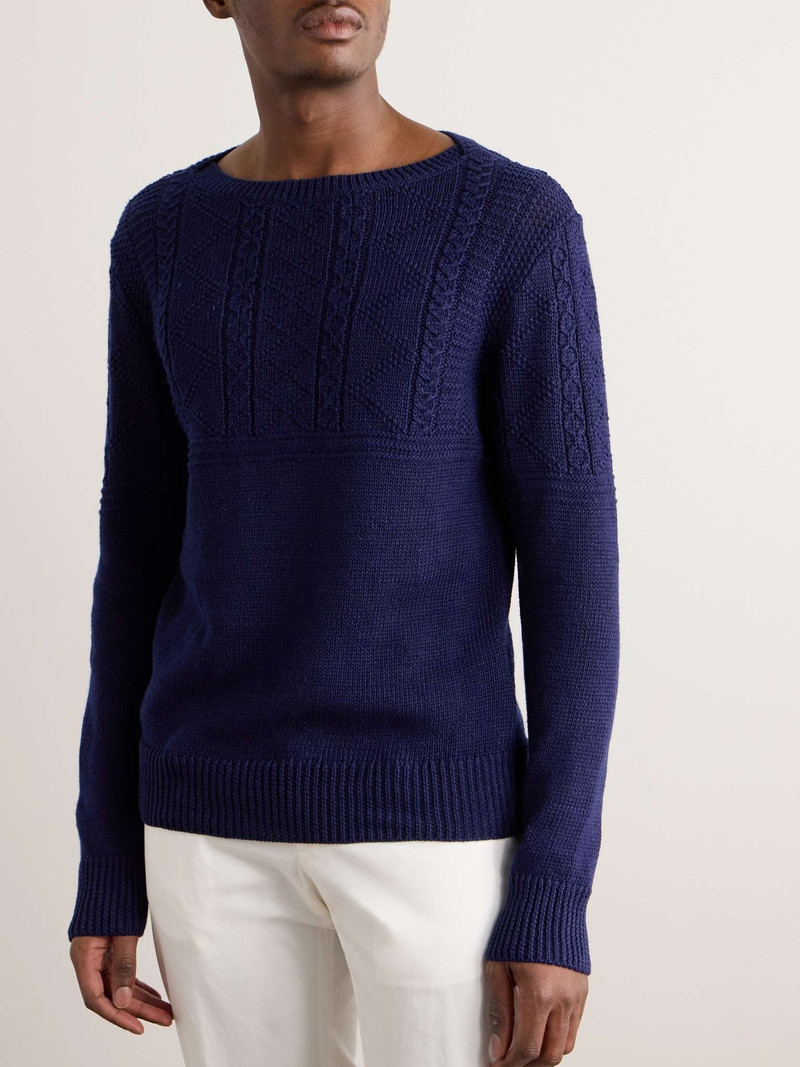 Cable-Knit Linen and Silk-Blend Sweater 3