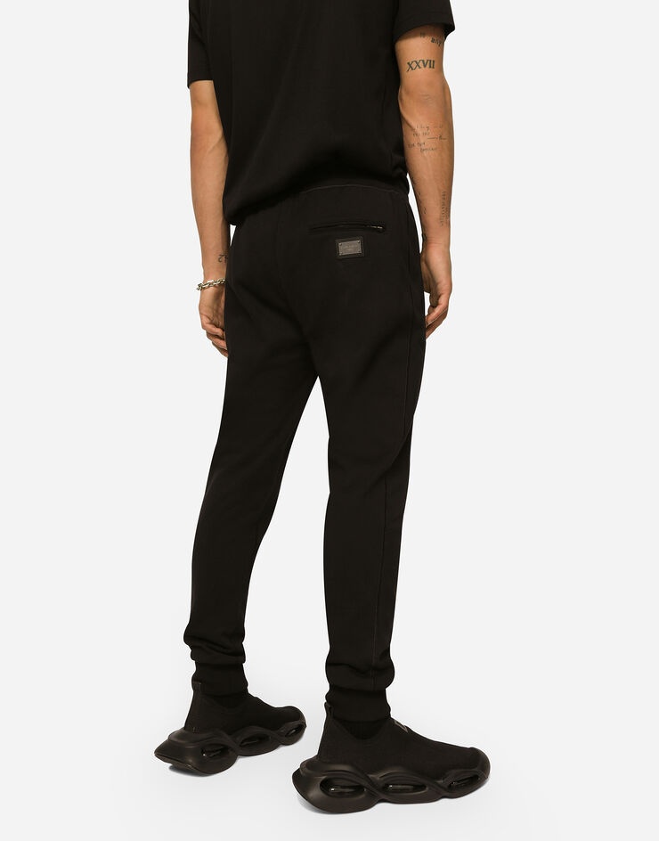Jersey jogging pants with branded tag - 4