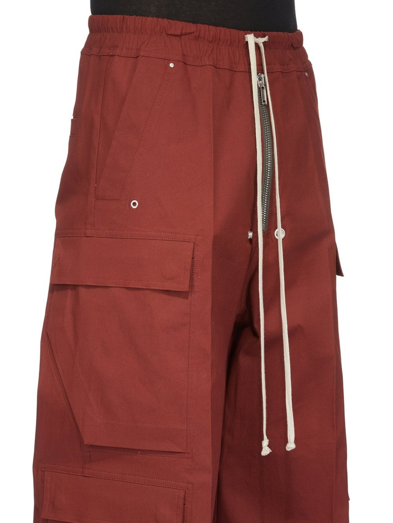 Wide-Leg Cotton-Blend Drawstring Cargo Trousers 4