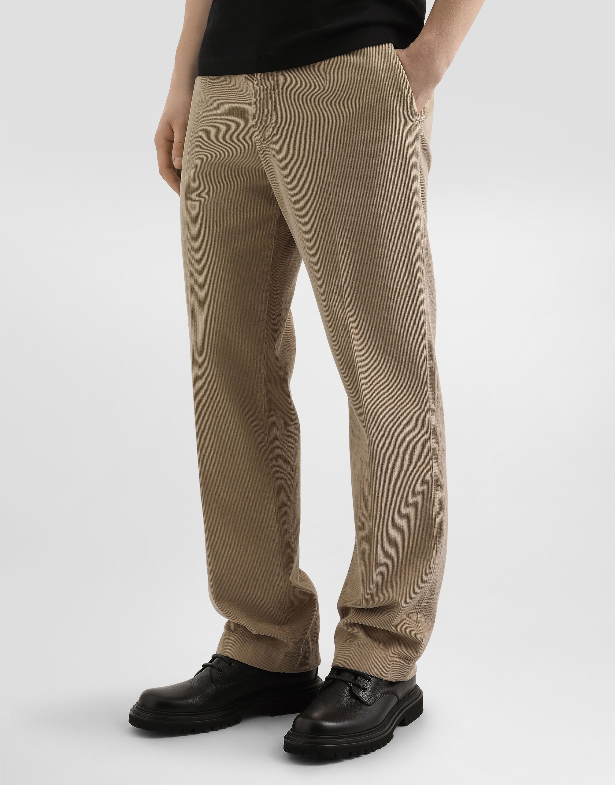 Garment-dyed velvet trousers - 4