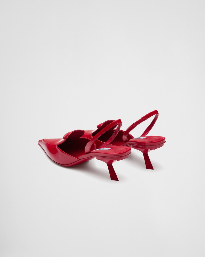 Brushed leather slingback pumps 5