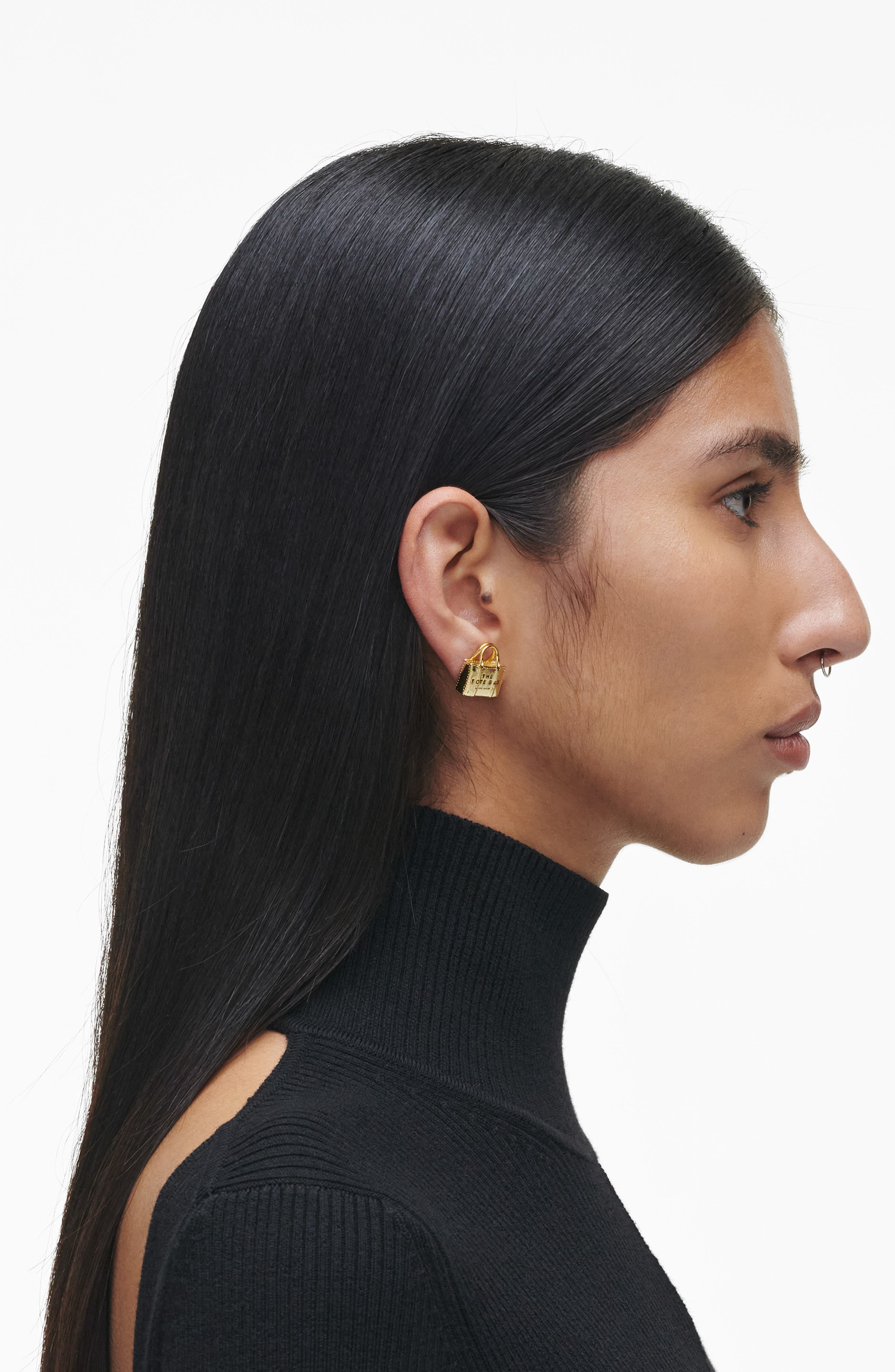 Marc Jacobs The Tote Bag Stud Earrings in Light Antique Gold at Nordstrom - 3