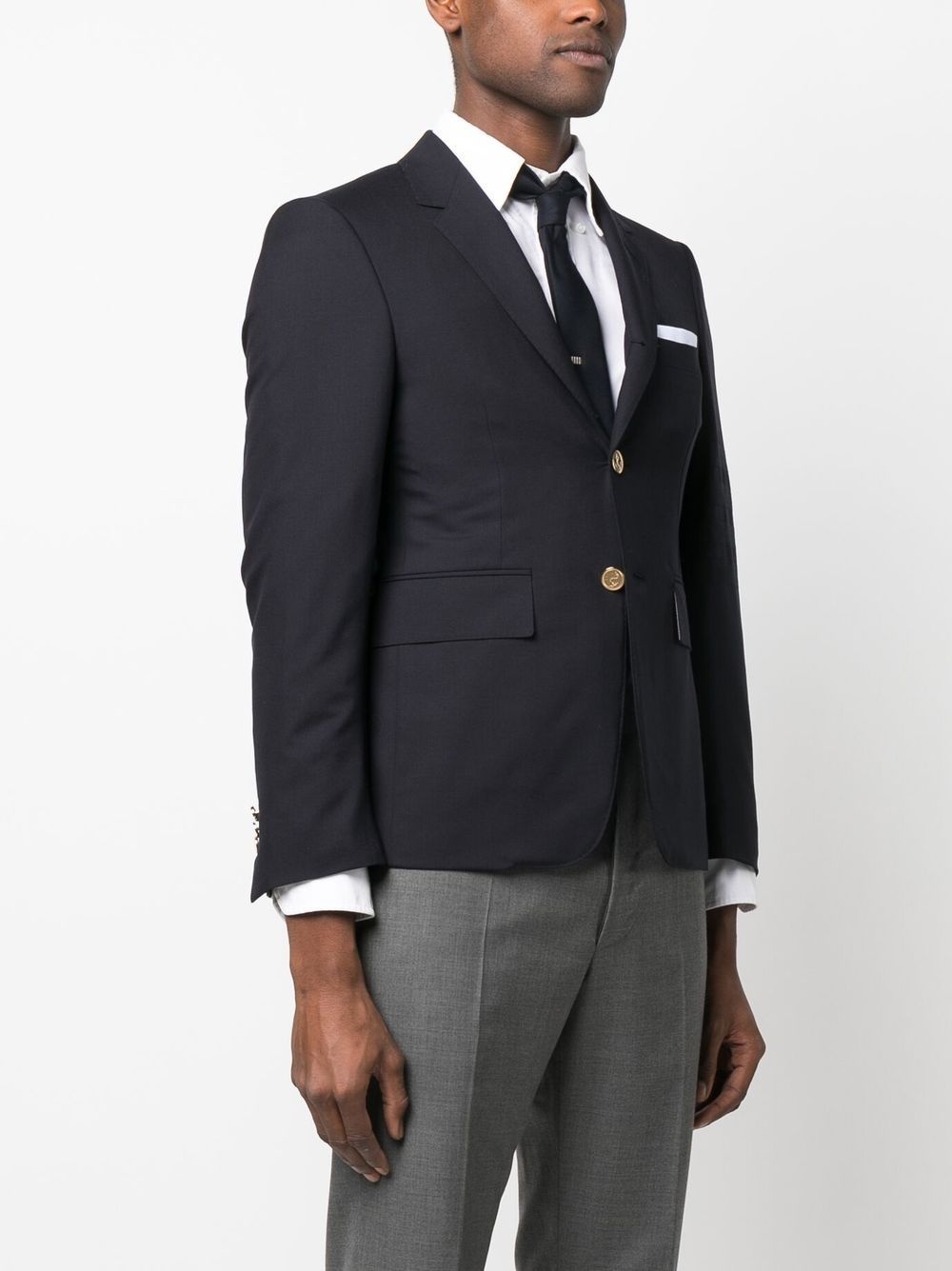 signature-stripe single-breasted blazer - 3