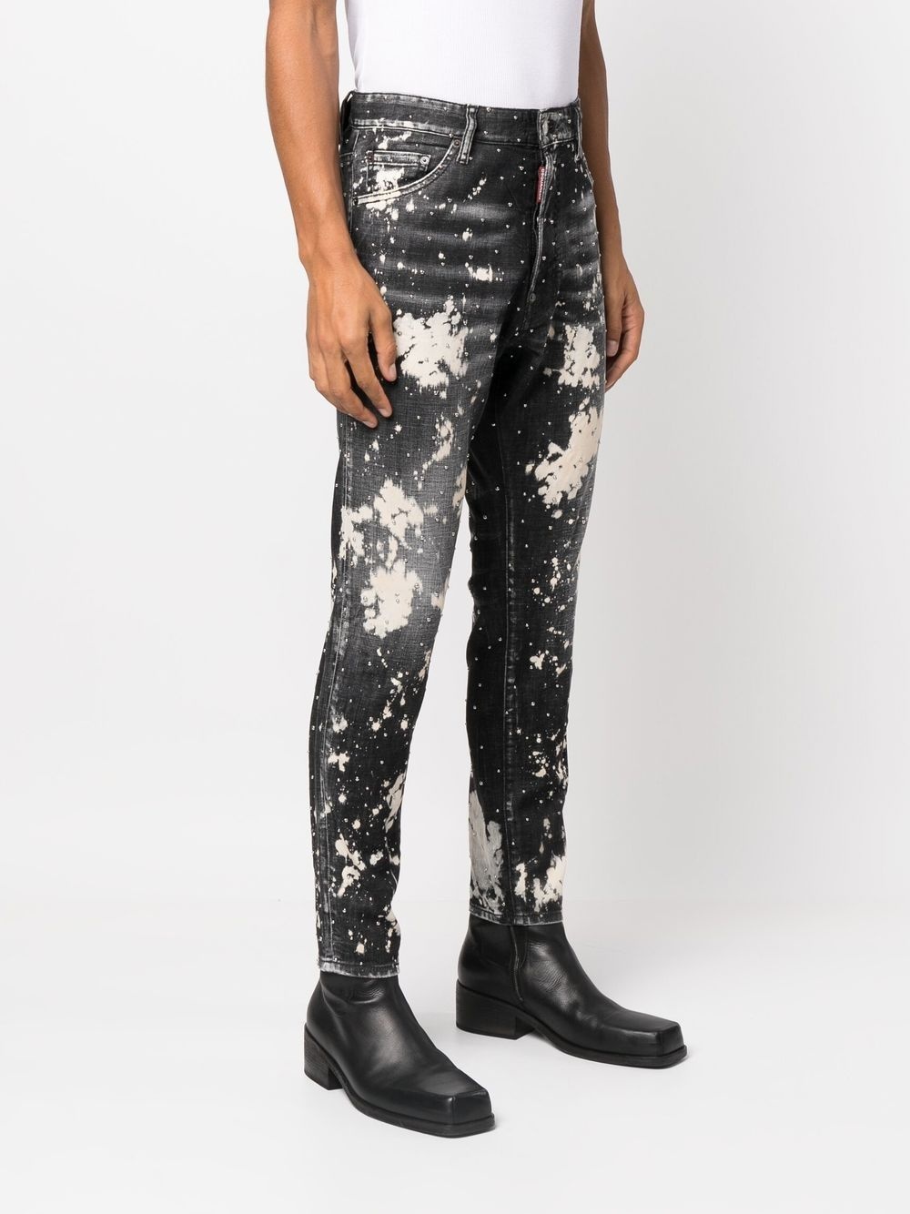 paint splatter-print denim jeans - 3