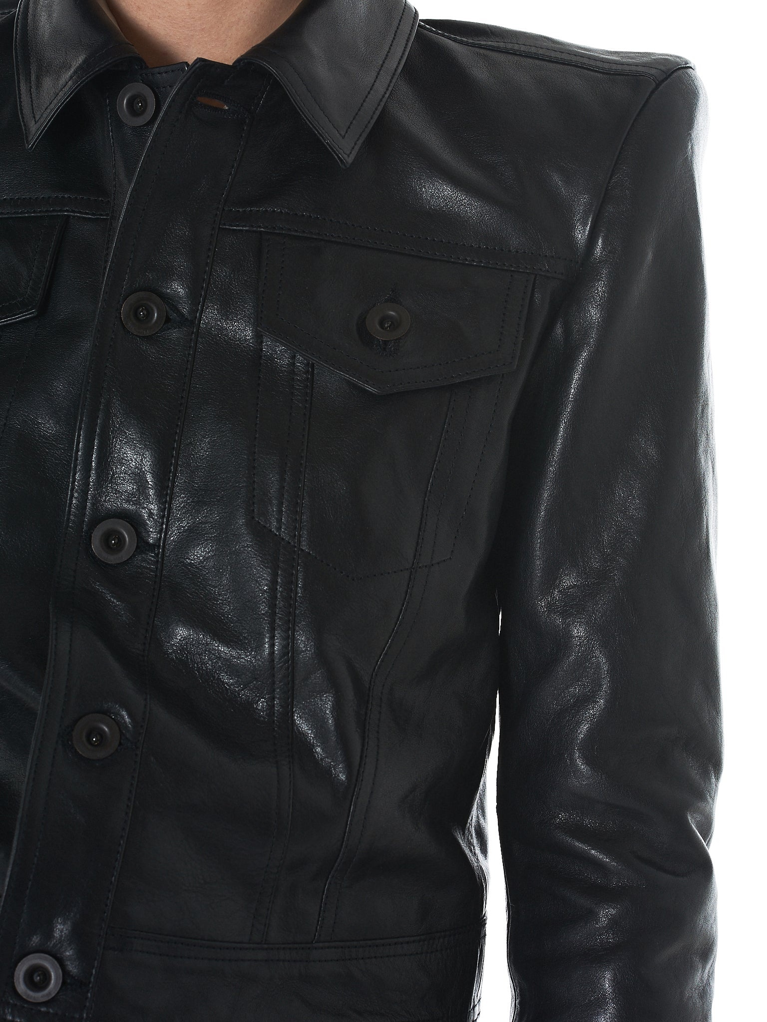Boxy Leather Jacket - 5