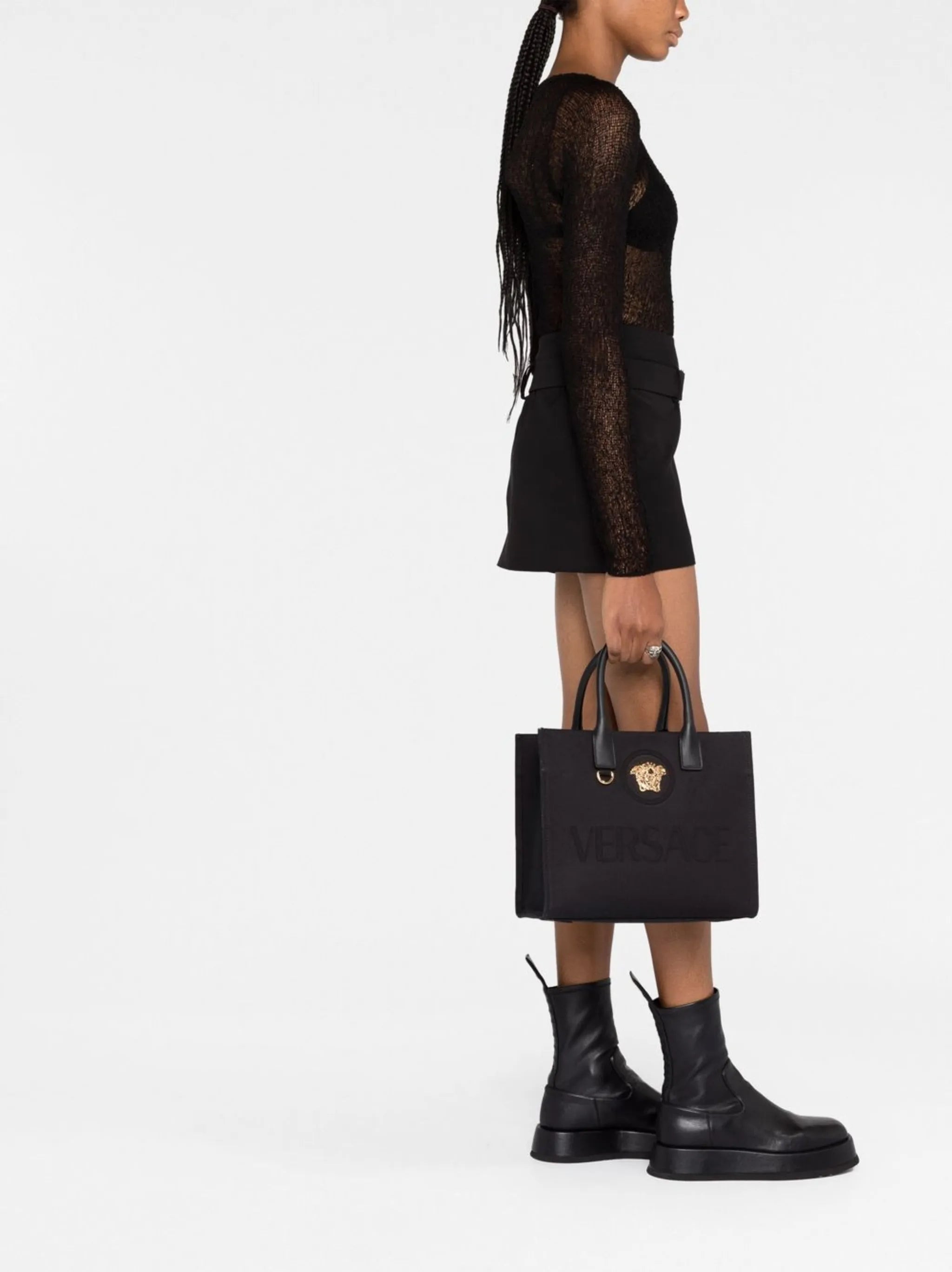Small La Medusa Canvas Tote Bag - 6