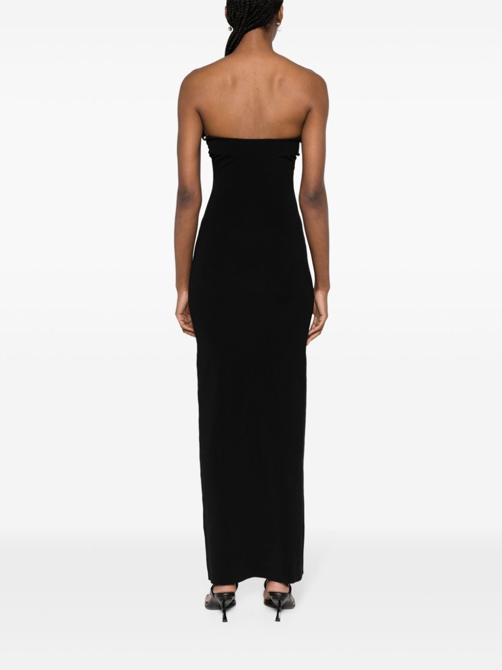 asymmetric crepe long dress - 4