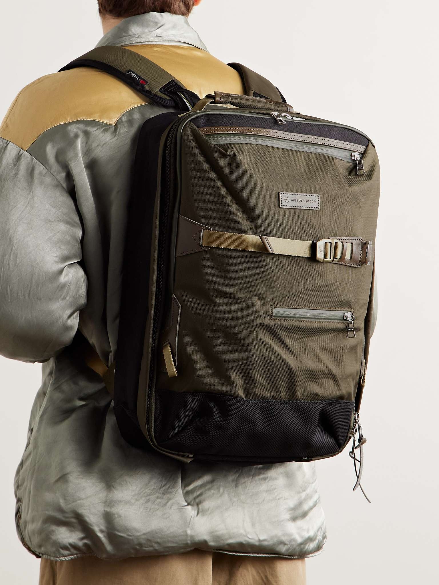 master-piece Potential Leather and Webbing-Trimmed CORDURA® Backpack ...