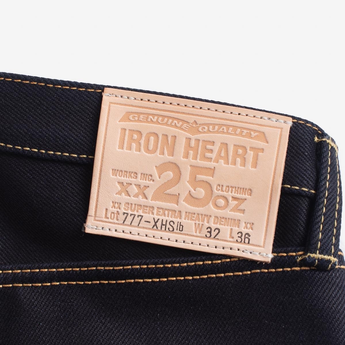 IH-777-XHSib 25oz Selvedge Denim Slim Tapered Cut Jeans - Indigo/Black - 6