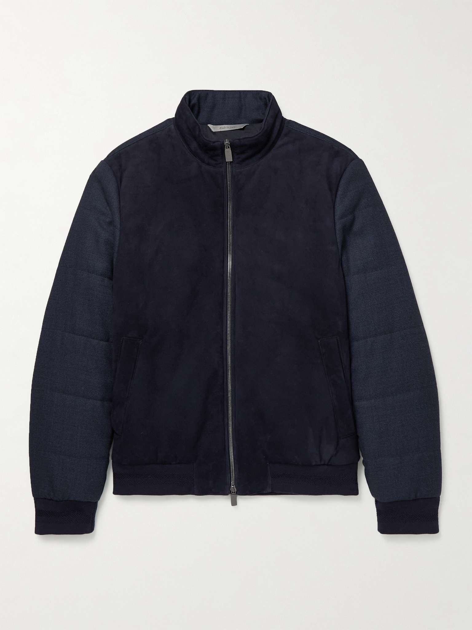 Impeccabile Quilted Wool and Suede Bomber Jacket - 1