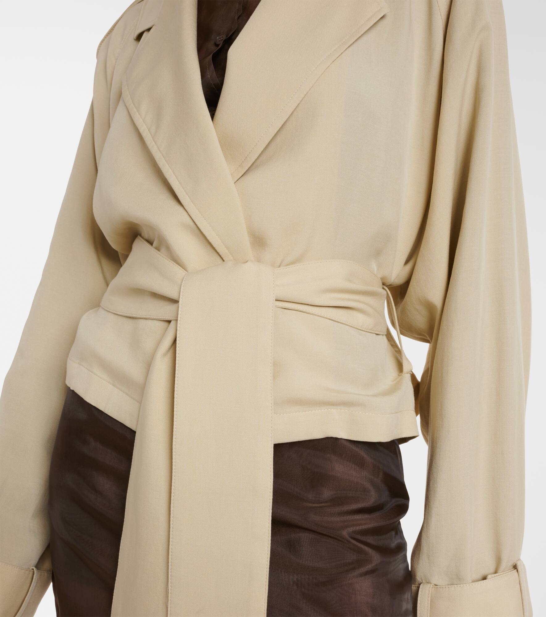 Simona cropped trench coat - 5