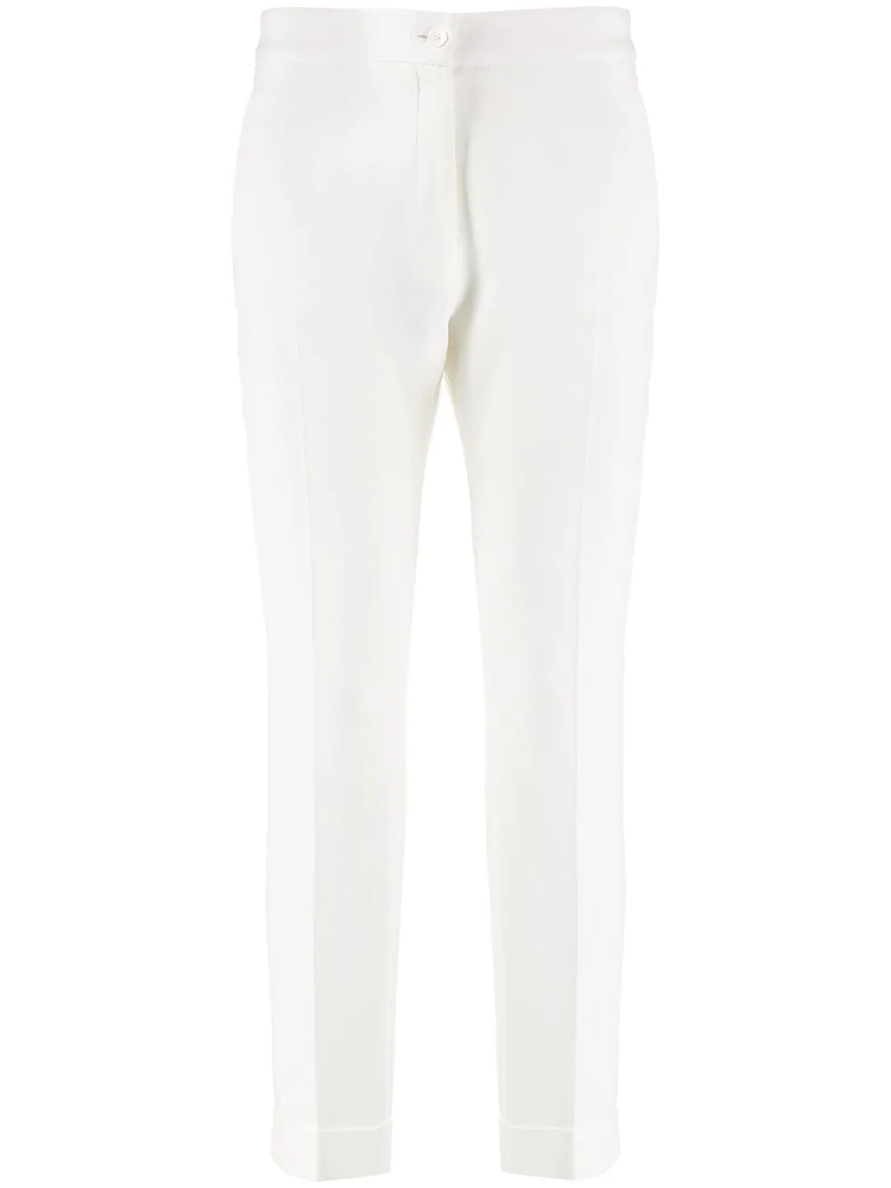 cropped turned-up trousers - 1