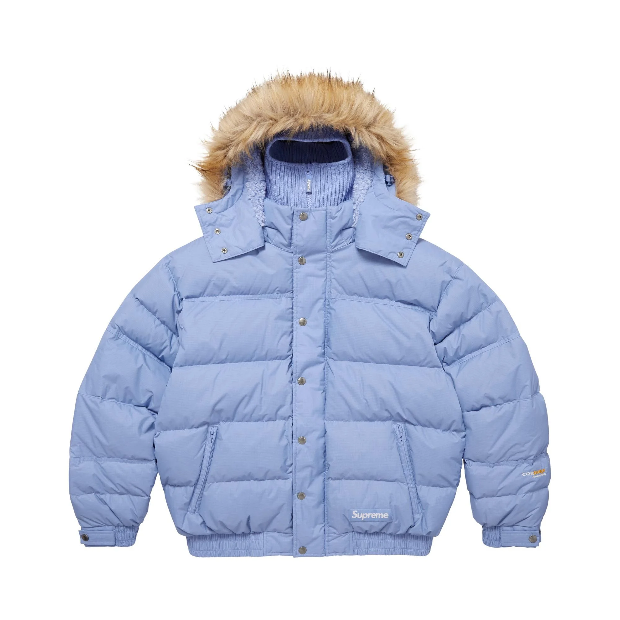 Supreme Facemask 700-Fill Down Puffer Jacket 'Light Blue' - 1