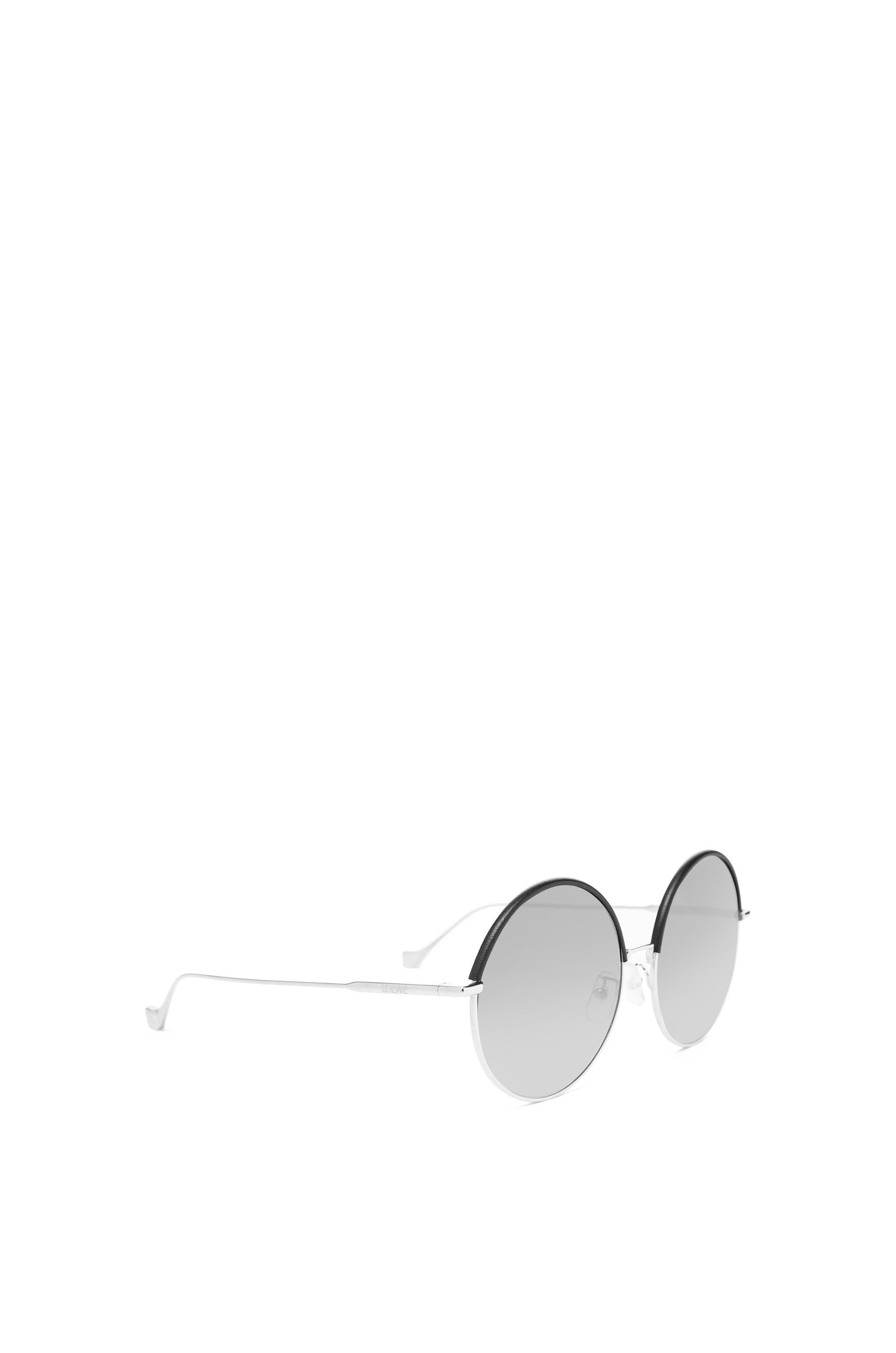 Round Sunglasses in metal and calfskin - 4