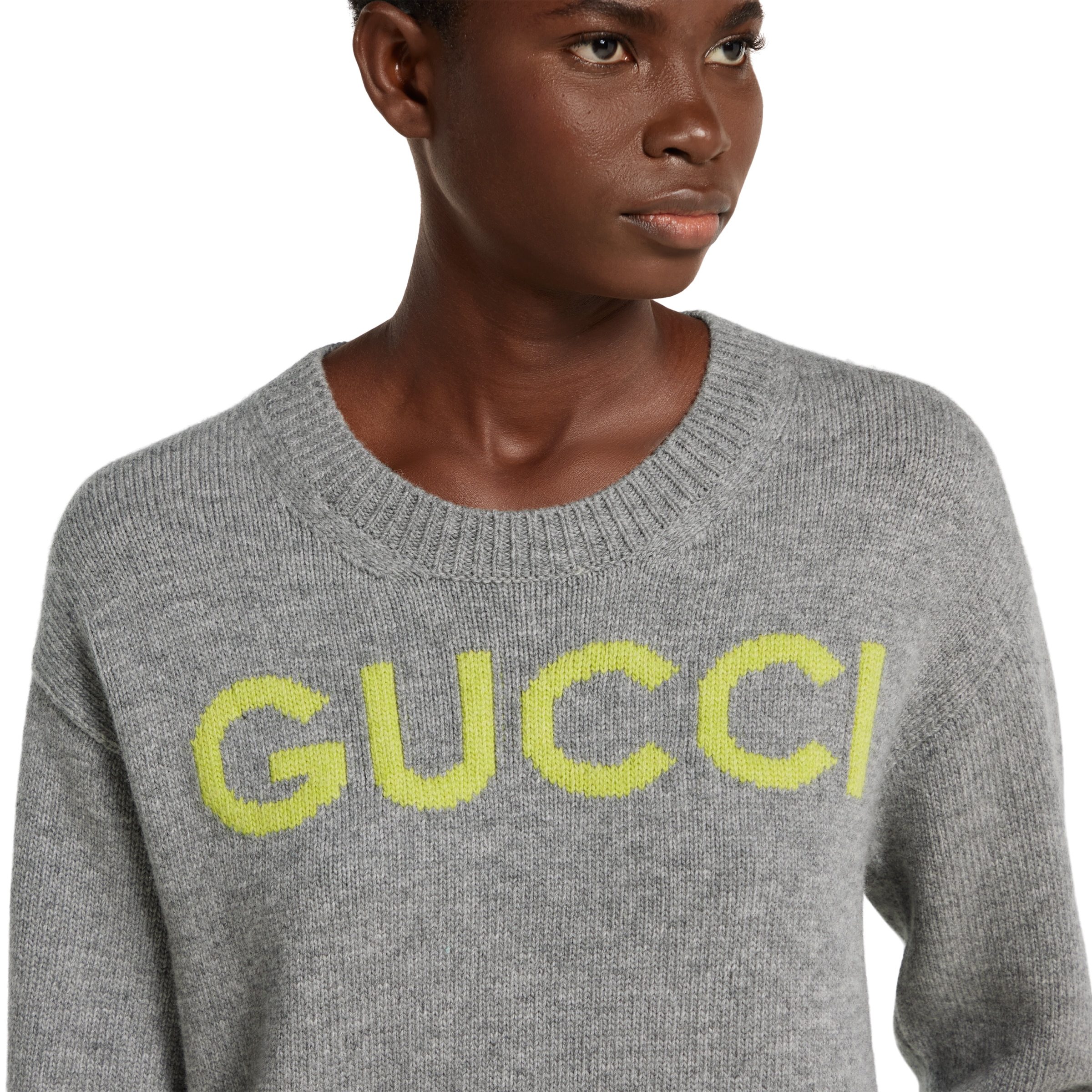 Wool top with Gucci intarsia - 5